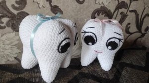 зубы вязанные крючком)) спасибо автору мк @goozell_toys