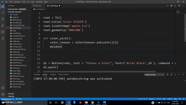 Color Picker Application in TKinter and Python - Python Tutorial (2020) #27