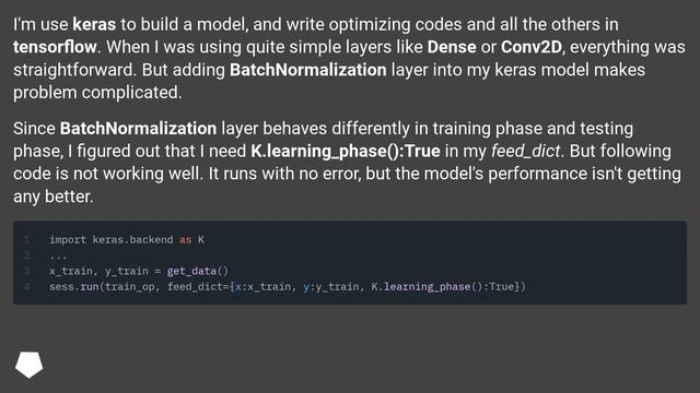 train Keras model with BatchNorm layer with tensorflow смотреть онлайн