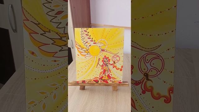 обзор моей картины "Шаманка - посвященная Солнцем"