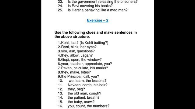 Present Continuous sentences – Positive questions (DAY-3) - ENGLISH GRAMMAR-3