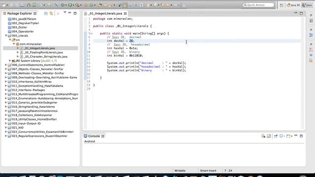 Java SE 024 IntegerLiterals смотреть онлайн