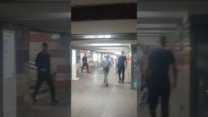 Москва. Метро Домодедовская. Выход к автобусам в аэропорт Домодедово. 26 августа 2022 г.
