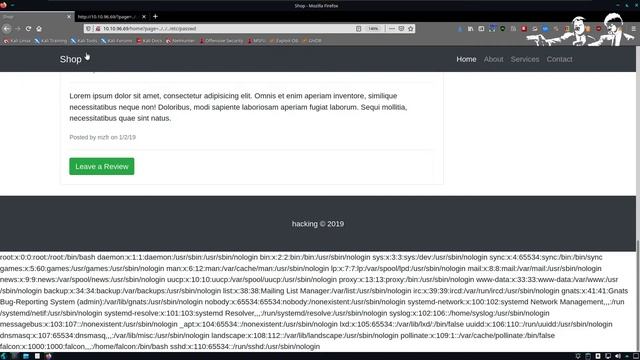 SALTINBANK - LFI sur Serveur : voler la clef SSH et pirater la machine en moins de 9 mins ... смотреть онлайн