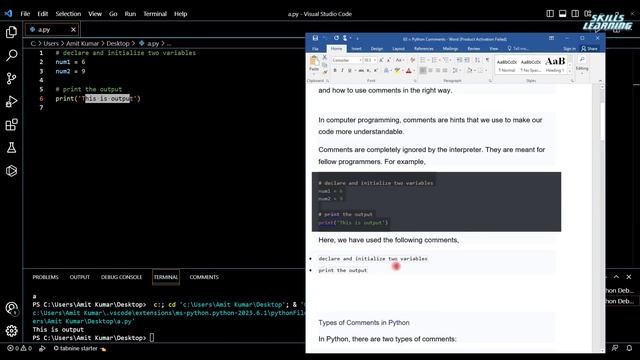 Lecture - 02 How do you write comments in Python,What is the shortcut for comment in Python in Hind