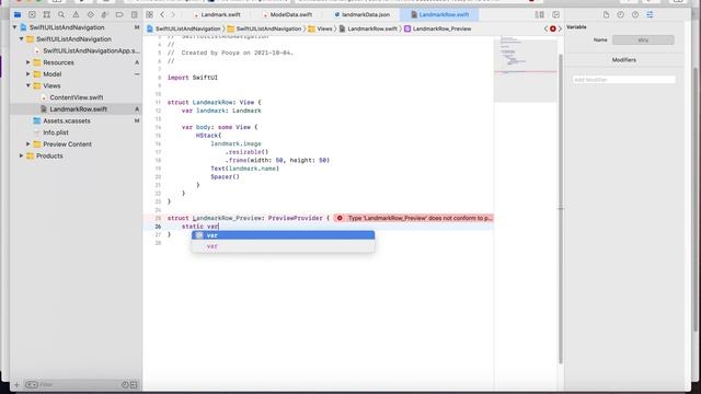 SwiftUI : Beginners : Part 4 : Building Dynamic List with custom row (TableView) смотреть онлайн