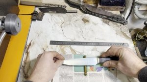 Кухонный нож, сталь N690. Рукоять стабилизированный кап тополя.