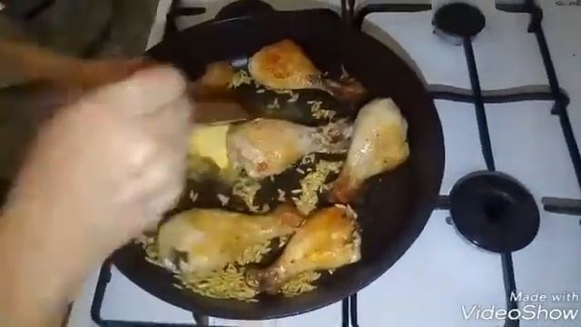 Плов с курицей, нутом и макаронами-Tavuklu ve nohutlu pilavı смотреть онлайн