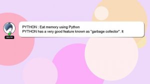 PYTHON : Eat memory using Python