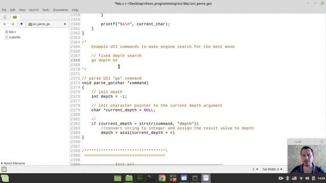 Bitboard CHESS ENGINE in C: connecting to the GUI (parse "go" command) смотреть онлайн