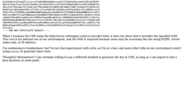 Unable to generate certificate with Subject Alternate Name using Java 1.7 keytool utility смотреть онлайн