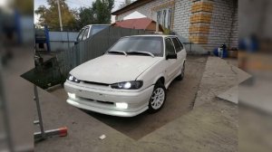 #Тюнинг ваз 2114, замена фар, бэдбой капот, губа на переднем бампере, преображение авто.