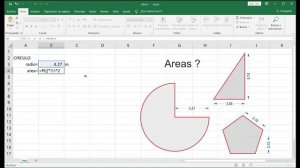 INFO - 15: Excel 8: Geometria plana. Cálculo de áreas