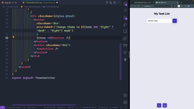 Custom Theme Switcher (React Project) смотреть онлайн