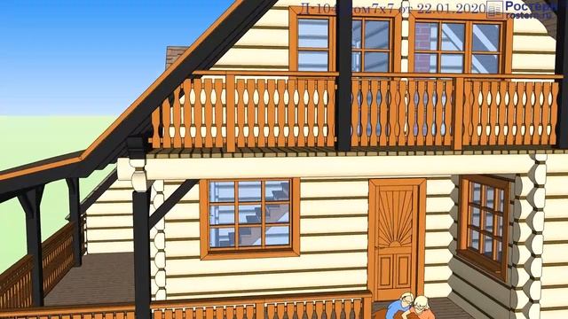 Дом из лафета 7х7 Д-104 смотреть онлайн