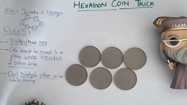 6 Coin Hexagon Puzzle (in 3 moves only) Tutorial by Henry Ernest Dudeney смотреть онлайн