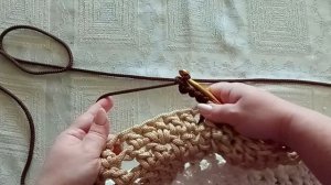 ковер вязаный из шнура Вяжем с Nilena Sans коврик вязание крючком МК мастер класс ч.2