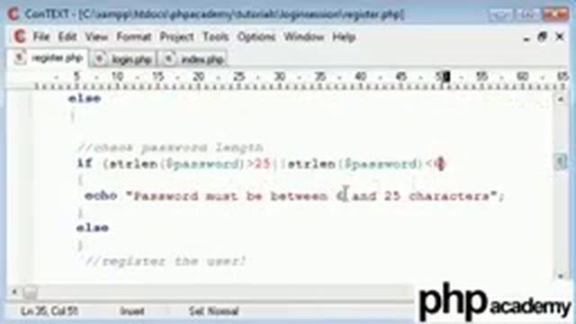 PHP Tutorials Register & Login User registration (Part 4) смотреть онлайн