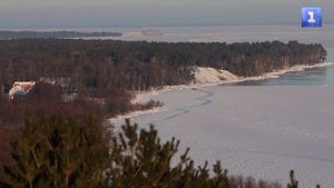 На Куршской косе мороз и шторм образовали ледяные скульптуры
