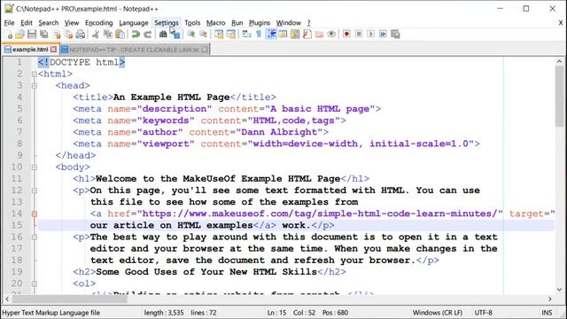CREATE CLICKABLE HTML LINK (HYPERLINK) IN NOTEPAD++: Tips and Tricks