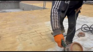 Как сделать Дорожки из Арт бетона Печатный бетон. Покраска  площадки из печатного бетона Акрил  лак