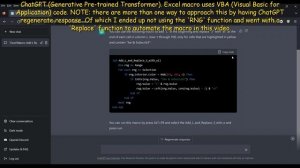 Using ChatGPT for Excel macros = Wizardry in saving time through automation