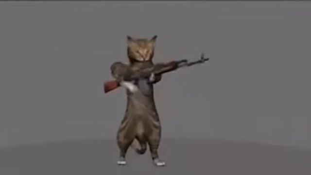 Кот стреляет с калаша (Шаблон для мемов) смотреть онлайн