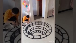 Amazing 3d painting on floor