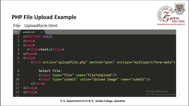 PHP FILE UPLOAD | PG DEPT. of CS & IT | Doaba College Jalandhar смотреть онлайн