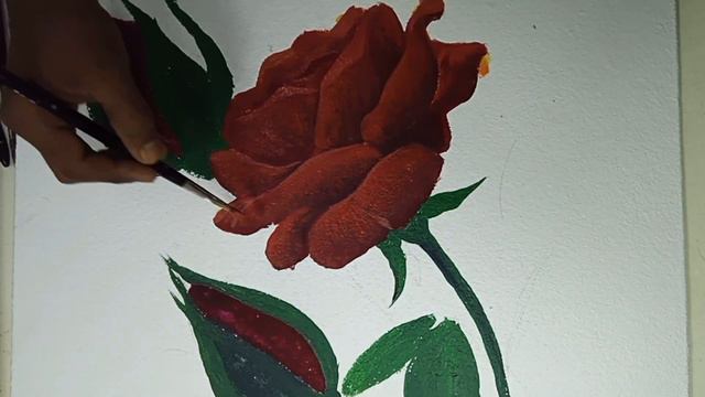 part-1, Morning dew of Maroon rose /Burgundy rose flower painting with acrylic смотреть онлайн