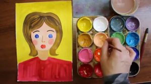 Как нарисовать портрет мамы гуашью поэтапно для детей 5 8 лет