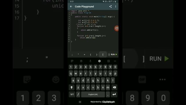 Union of two Array in Java