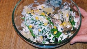 Салат Шанхай рецепт | Салат праздничный без майонеза | Салат с грибами #салаты