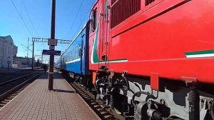 Pinsk-Minsk train approaching Baranovichi Train Station!