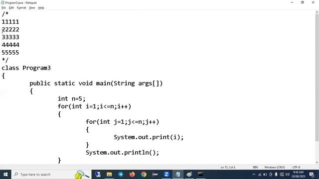 Pattern Program 3 | 5*5 Number pattern program in java | Dry Run in hindi смотреть онлайн