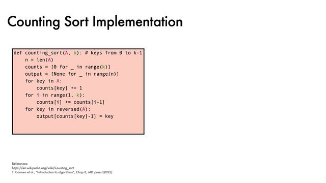 Counting sort: Samuel's tutorial
