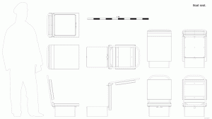 Сидение ( переднее ) катера "Прогресс". Boat seat 1. Drawings.