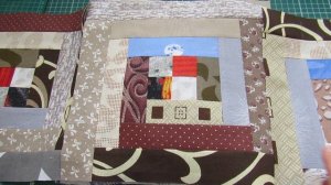 Шью одеяло из полосок ткани. Блок " Изба".