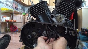 Кавасаки Вулкан 1500 классик турер 1998 г., VN 1500 G1. Замена цепей ГРМ.