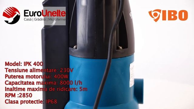 POMPA APA MURDARA IBO DAMBAT IPK 400, 400W, 125 L/MIN, SUBMERSIBILA смотреть онлайн