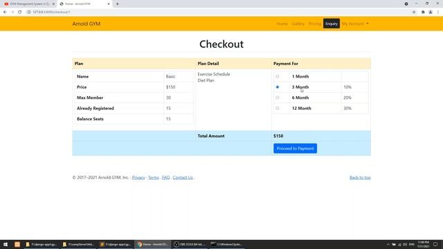 Django Jquery Checkout Page | Django Full Course: Gym Management System | Django Tutorial #13