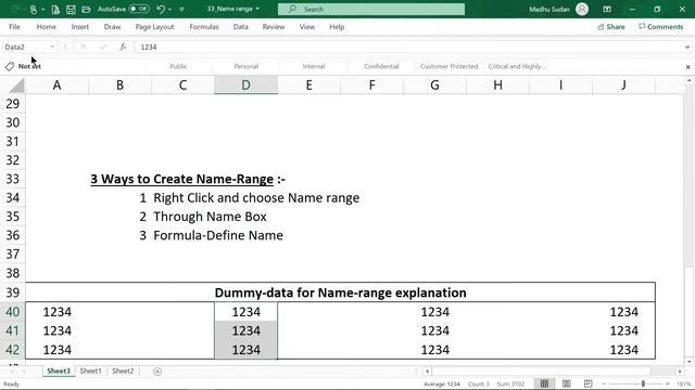 Name range | Named range in excel | Name range of cells in excel | Name range in excel example 2021 смотреть онлайн
