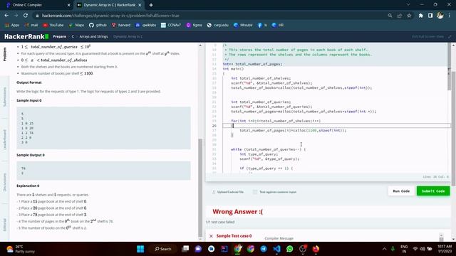 15 dynamic array in c hacckerrank | Hackerrank C Solutions | Hackerrank Problem Solving