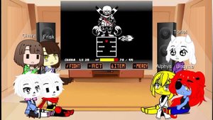 UNDERTALE react to "INK sans Phase 3 SHANGHAIVANIA" | Gacha Reaction