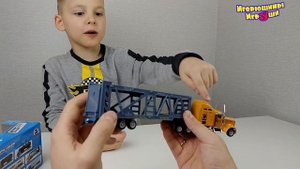 Машинки из Китая Желтый Тягач Автовоз Распаковка и обзор игрушки Cars Toys from China