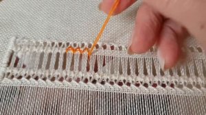 Скатерть с мережкой.  3 этап.