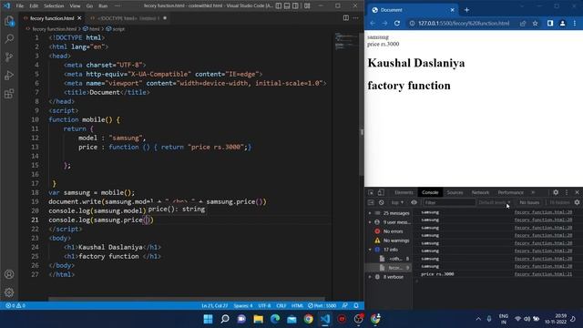 Factory Function in JavaScript