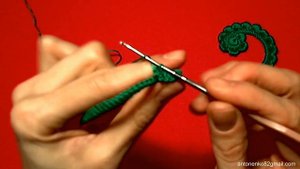 Ирландское кружево. Завиток на основе шнура "гусеничка" (1 вариант) - Curl in Irish lace (1)