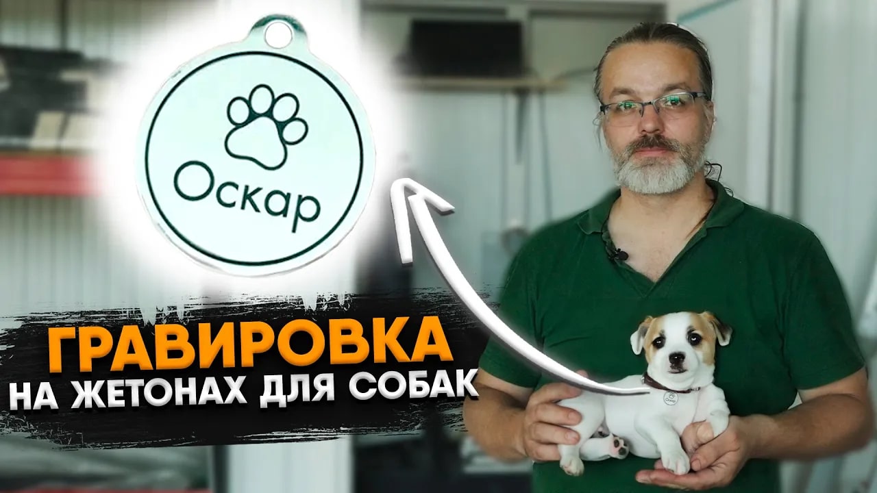 Лазерная гравировка на жетонах для собак