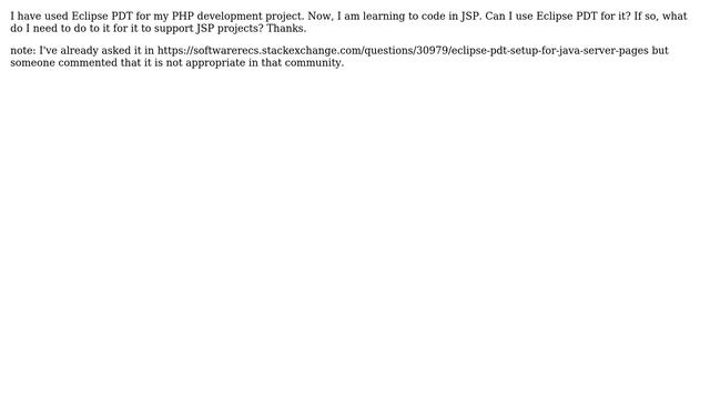 Eclipse PDT setup for Java Server Pages